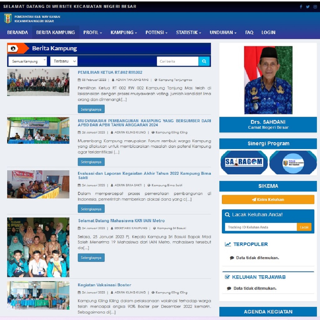 Sistem Informasi Dashboard Kecamatan